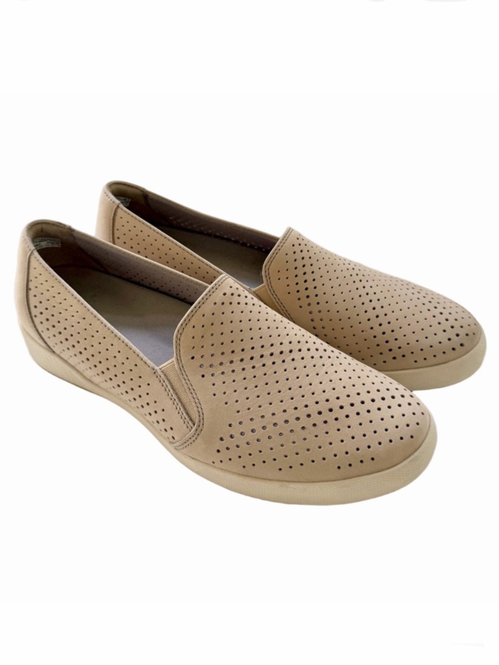 Dansko Odina Milled Nubuck Slip-On Sneakers Size 41 Sand/Beige Leather Shoes EUC